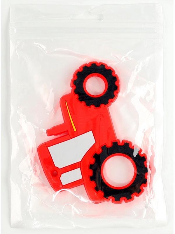 Прорезыватель силиконовый для зубов «Трактор», цвет красный