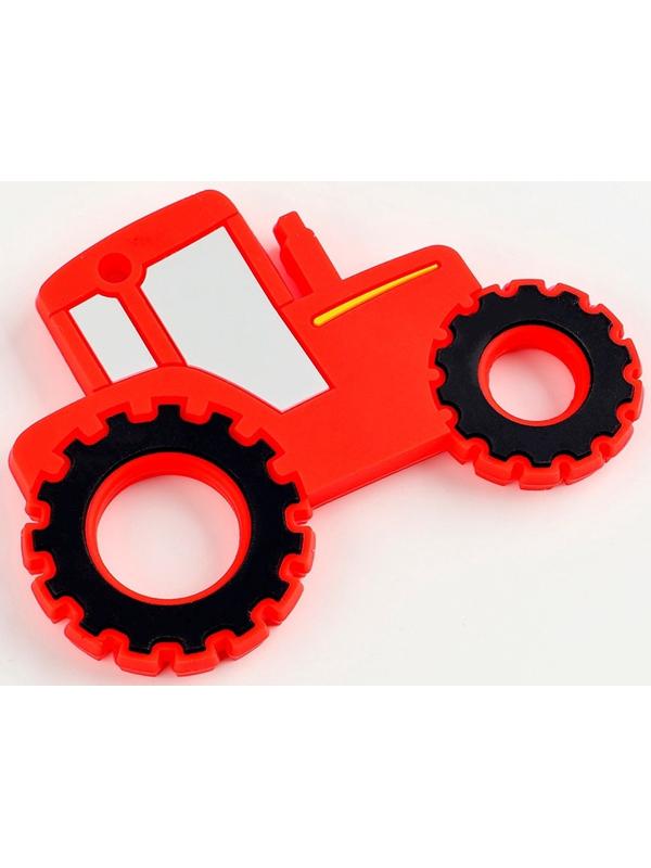 Прорезыватель силиконовый для зубов «Трактор», цвет красный