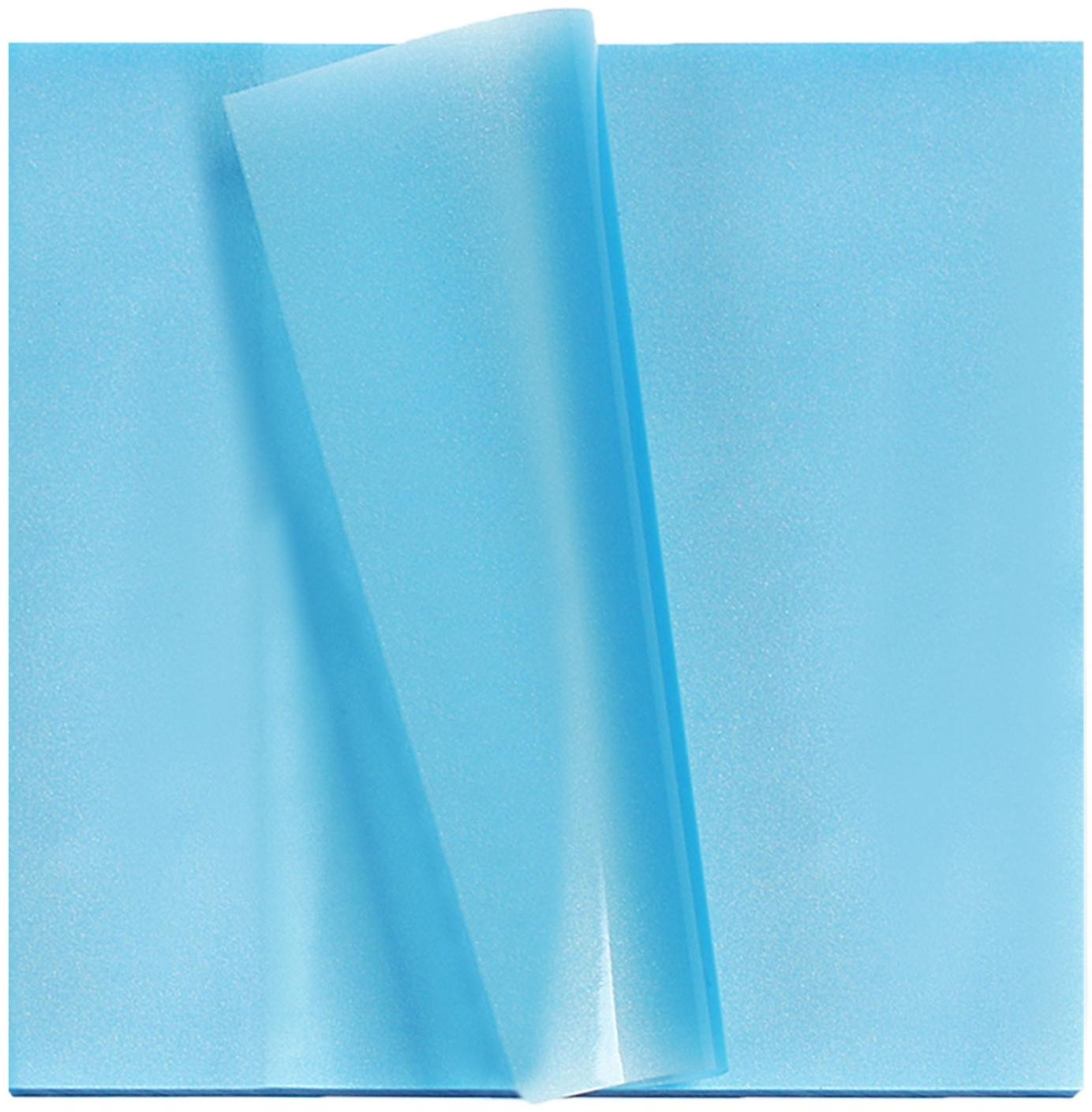 Блок с липким краем 76мм х 76мм 50л пластик прозрачный синий перламутр