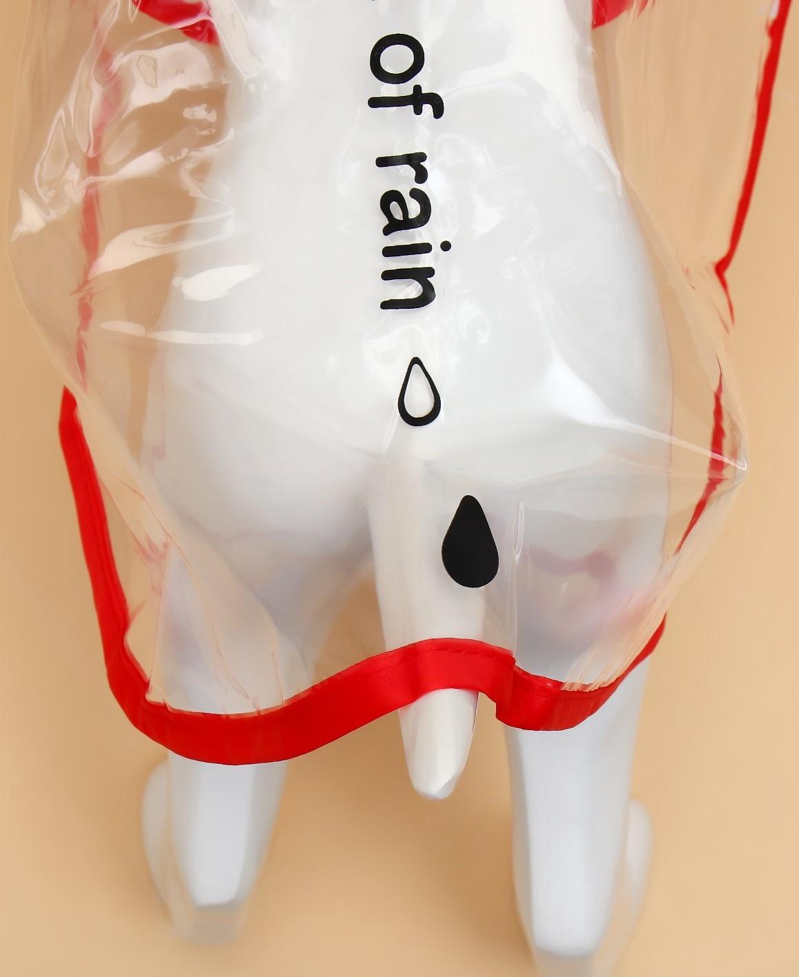 Дождевик для собак, размер L  (ДС 30, ОГ 41-46, ОШ 42 см), красный