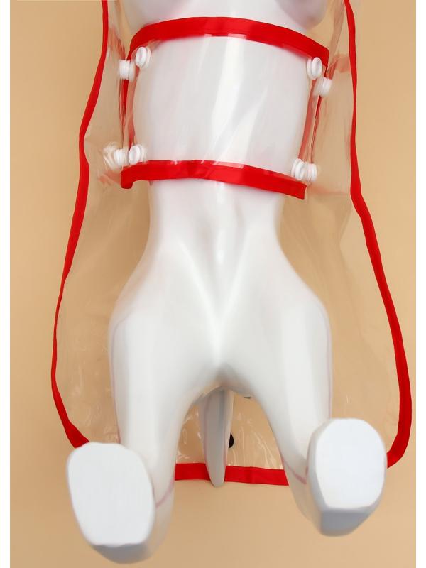 Дождевик для собак, размер L  (ДС 30, ОГ 41-46, ОШ 42 см), красный