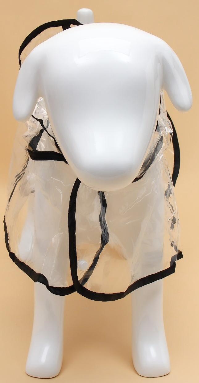 Дождевик для собак, размер 2XL, (ДС 40, ОГ 52-58, ОШ  46 см), чёрный