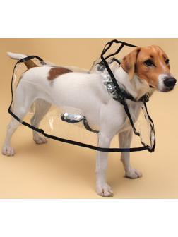 Дождевик для собак, размер 2XL, (ДС 40, ОГ 52-58, ОШ  46 см), чёрный