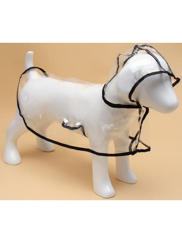 Дождевик для собак, размер 3XL, (ДС 45, ОГ 56-62, ОШ  51 см), чёрный