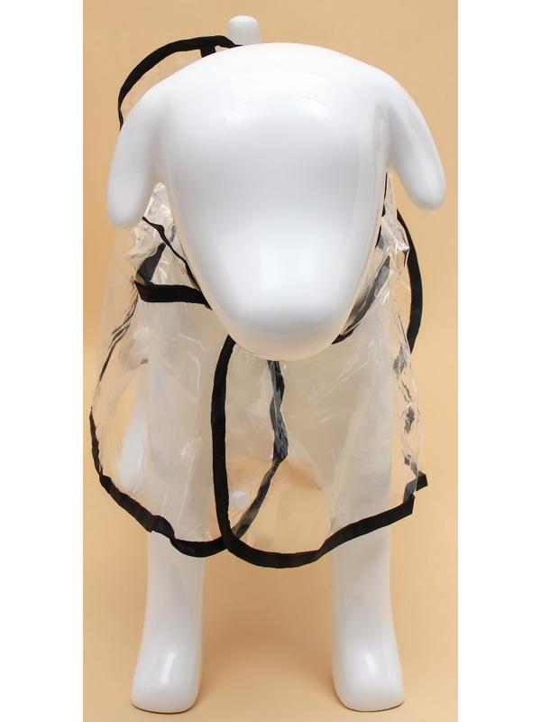 Дождевик для собак, размер 3XL, (ДС 45, ОГ 56-62, ОШ  51 см), чёрный