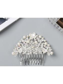 Гребень для волос QF «Джуди», цветы, 8×6 см, серебро