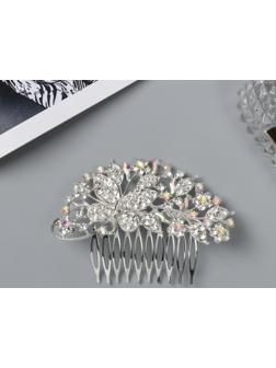 Гребень для волос QF «Молли», бабочка, 8×6 см, серебро