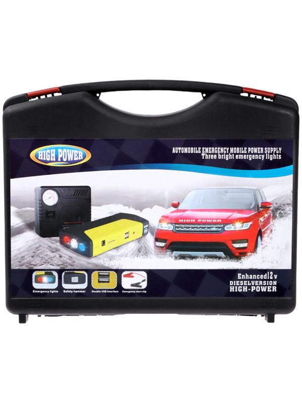 Пуско-зарядное устройство 5400 мАч, 3 LED, 2USB, DC 12V, компрессор