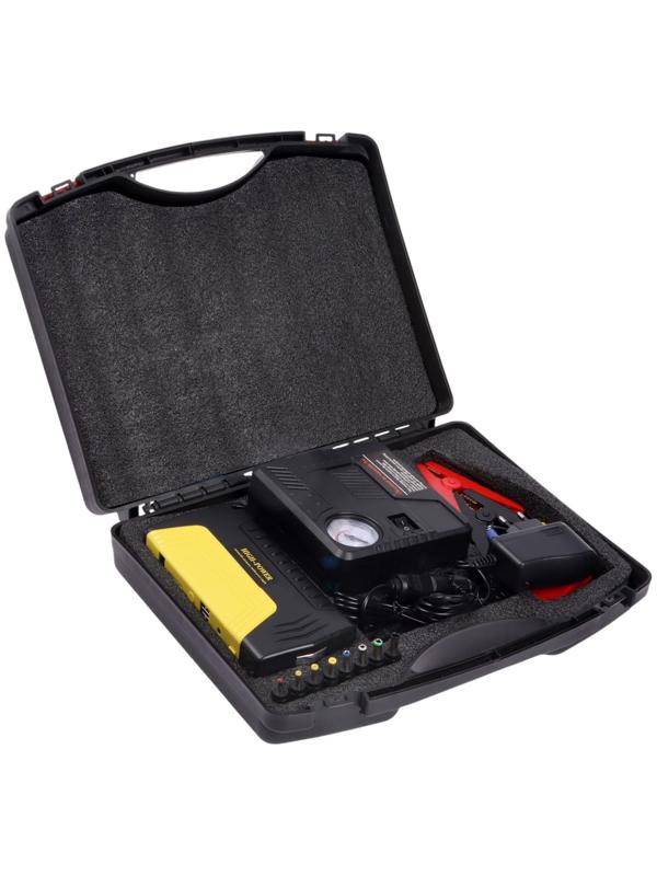 Пуско-зарядное устройство 5400 мАч, 3 LED, 2USB, DC 12V, компрессор