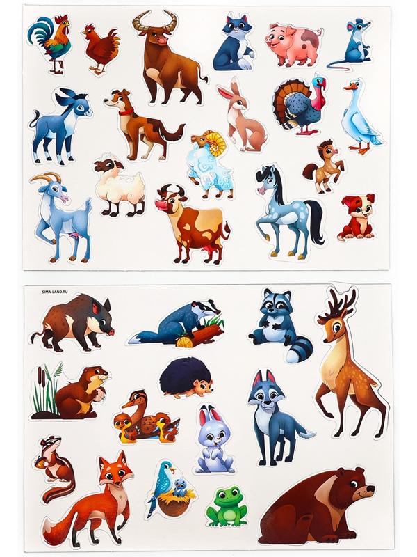 Настольная магнитная игра для малышей «Животные», 28 х 20 см