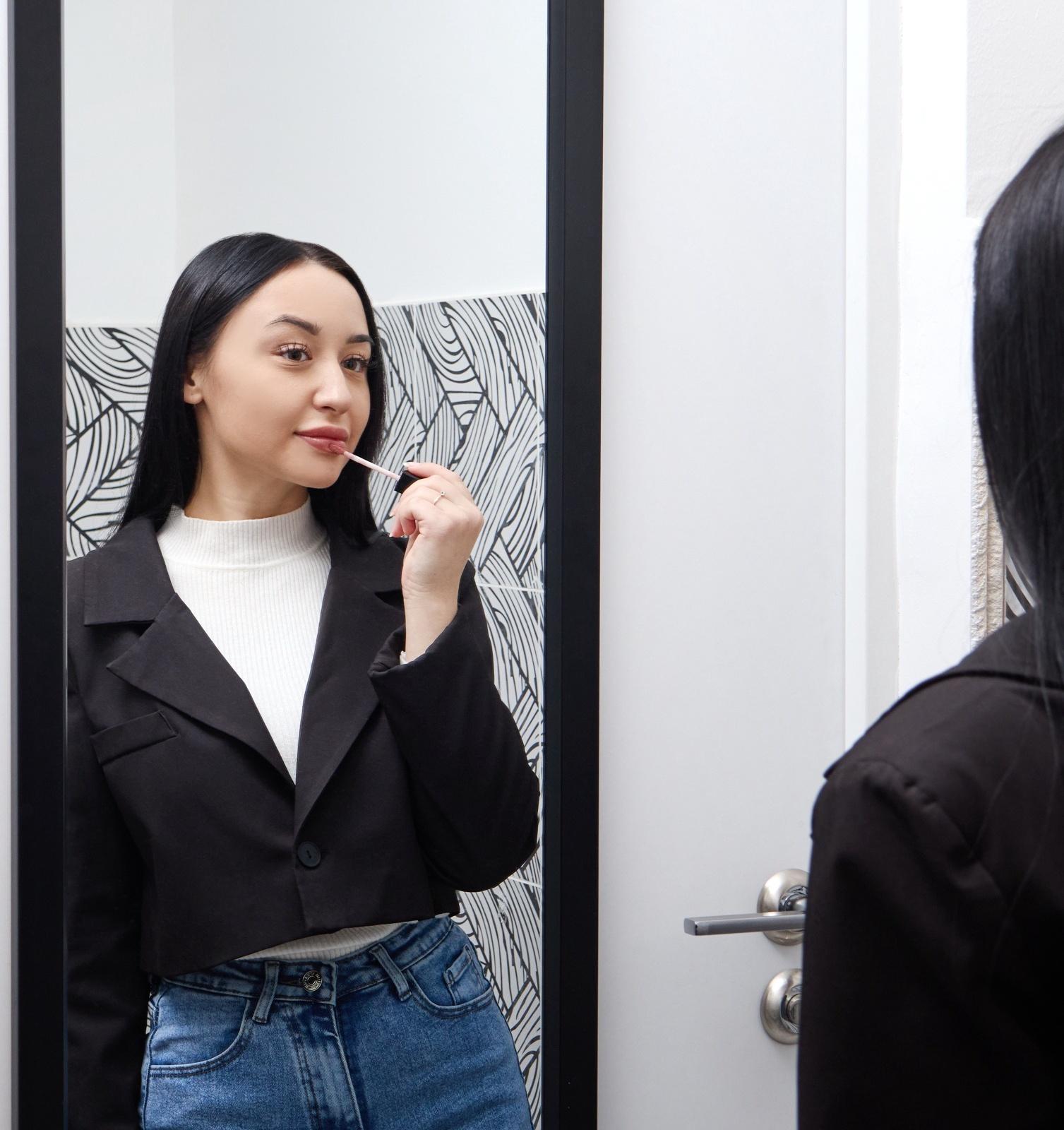 Зеркало Клик Мебель, дверное, подвесное, 400 х 1100 мм, черное