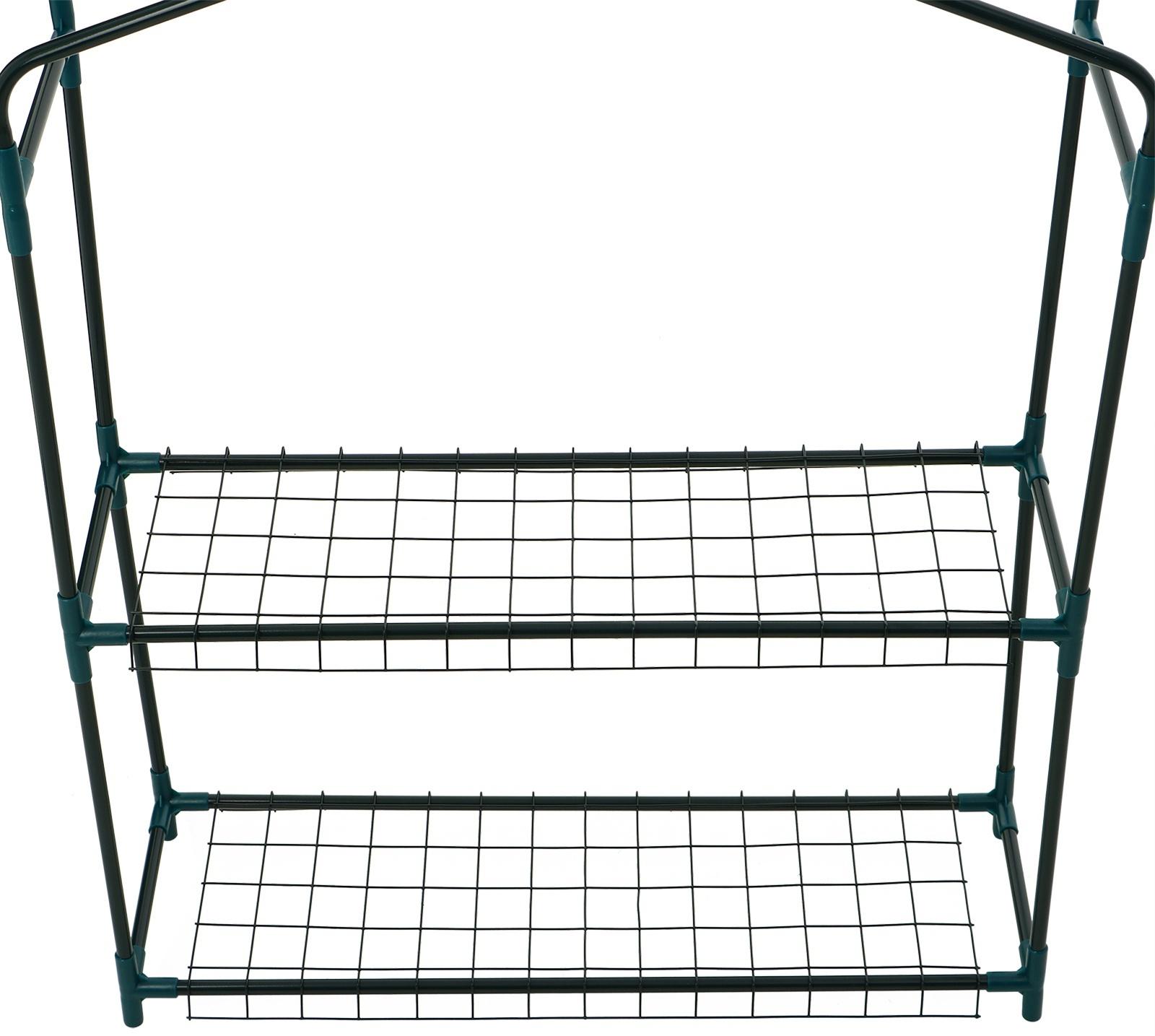 Парник-стеллаж, 2 полки, 93×22×69 см, металлический каркас d=12 мм, чехол плёнка 80 мкм, Greengo