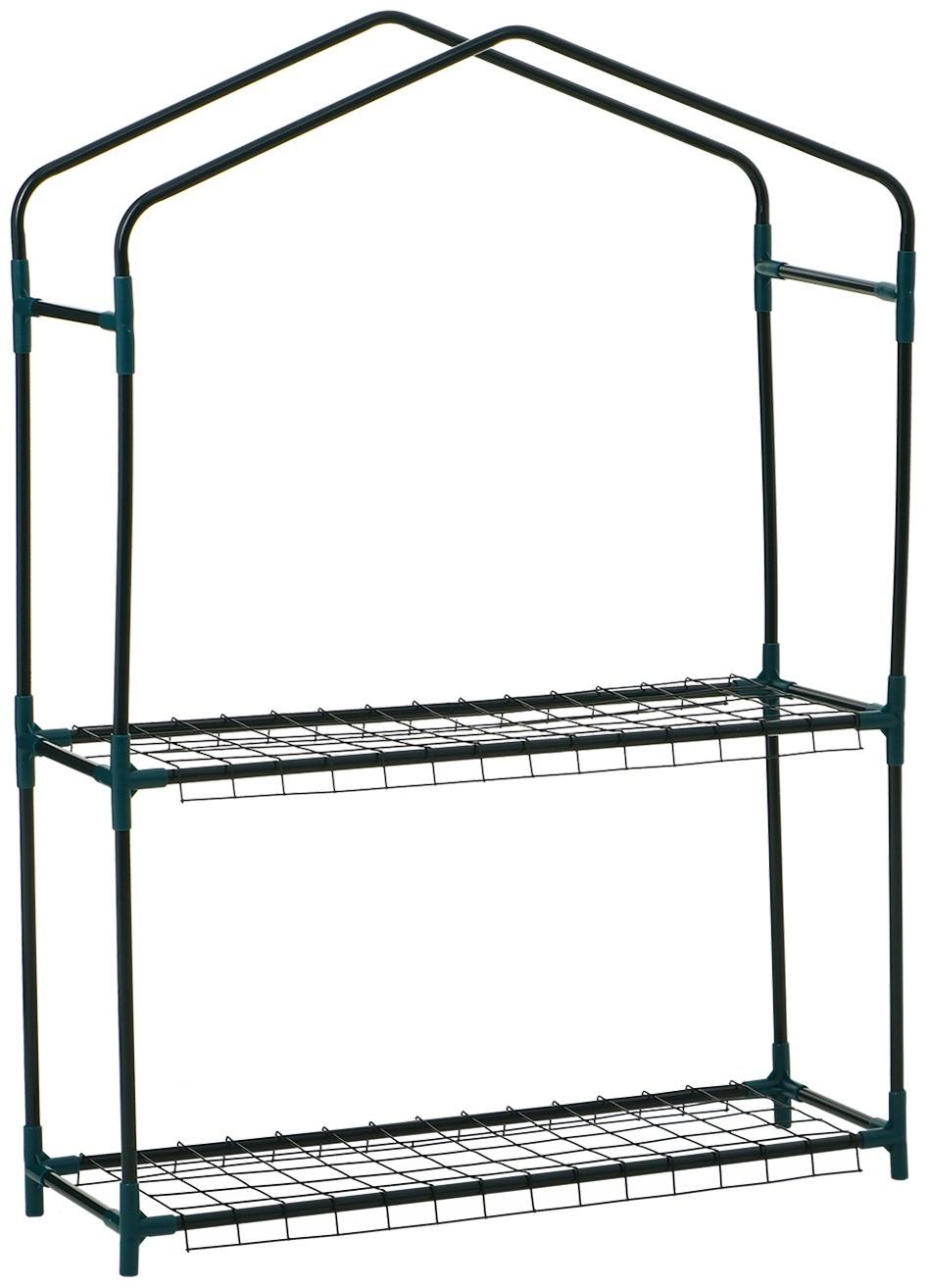 Парник-стеллаж, 2 полки, 93×22×69 см, металлический каркас d=12 мм, чехол плёнка 80 мкм, Greengo