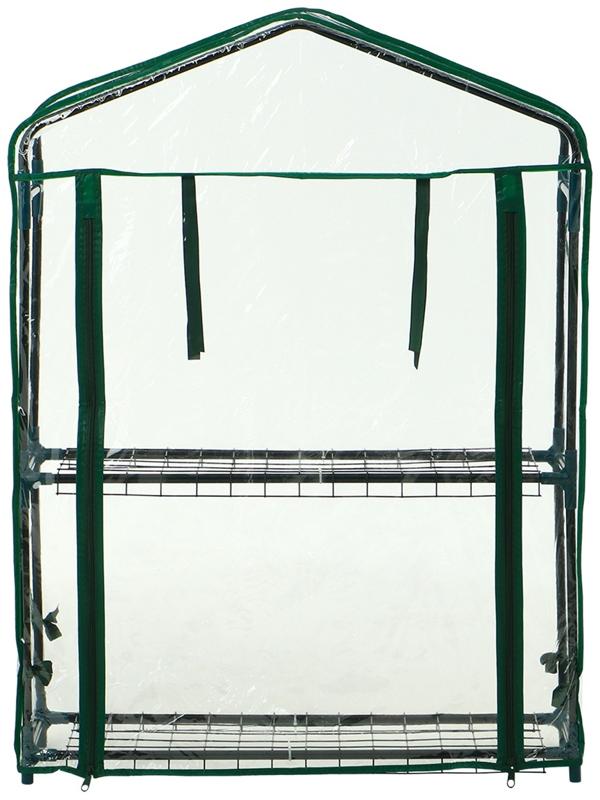 Парник-стеллаж, 2 полки, 93×22×69 см, металлический каркас d=12 мм, чехол плёнка 80 мкм, Greengo