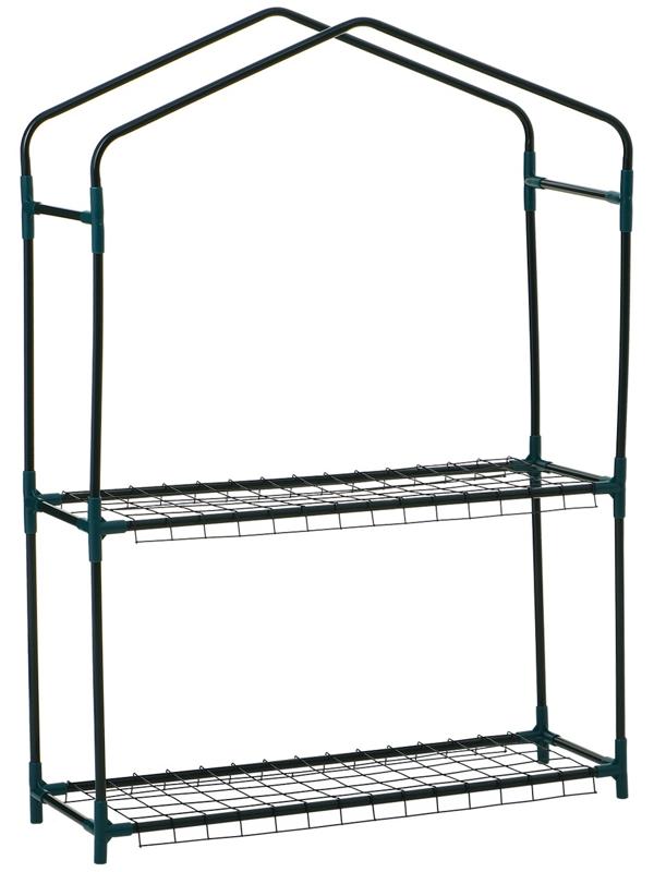 Парник-стеллаж, 2 полки, 93×22×69 см, металлический каркас d=12 мм, чехол плёнка 80 мкм, Greengo