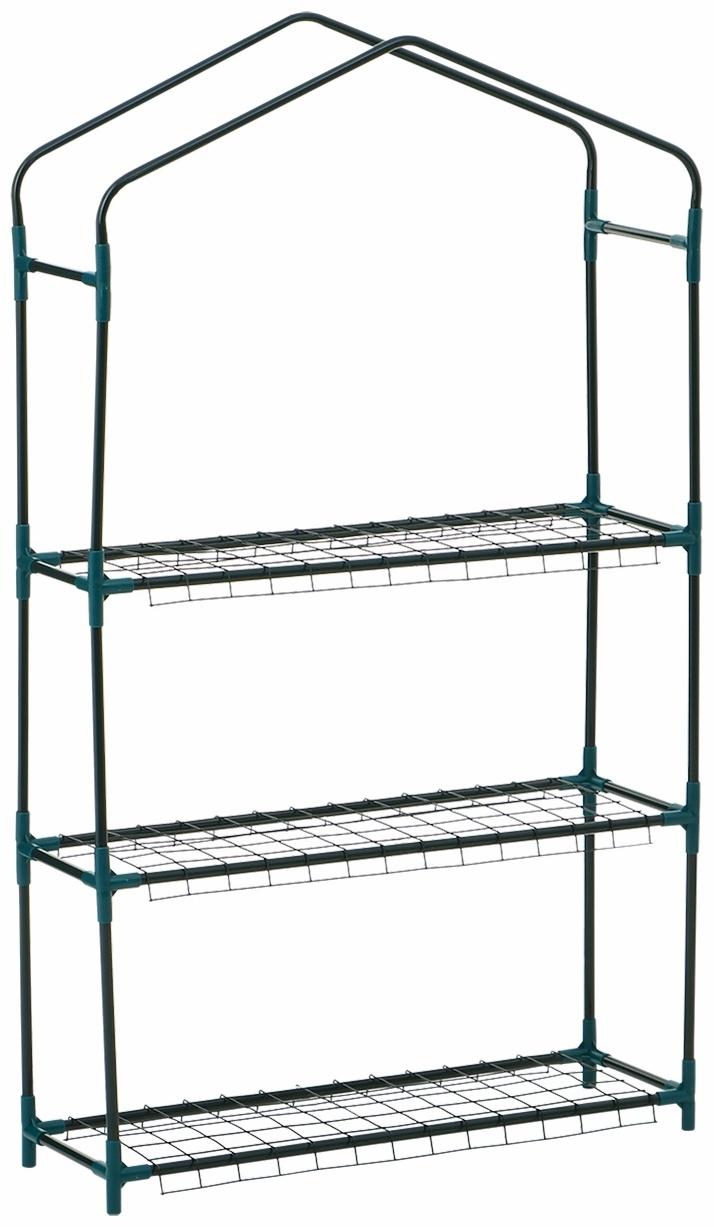 Парник-стеллаж, 3 полки, 110×22×65 см, металлический каркас d=12 мм, чехол плёнка 80 мкм, Greengo