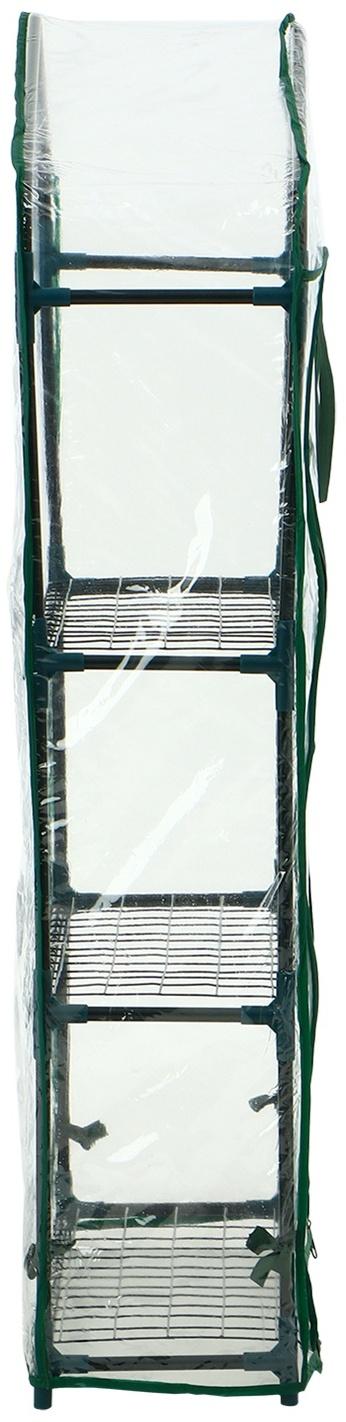 Парник-стеллаж, 3 полки, 110×22×65 см, металлический каркас d=12 мм, чехол плёнка 80 мкм, Greengo