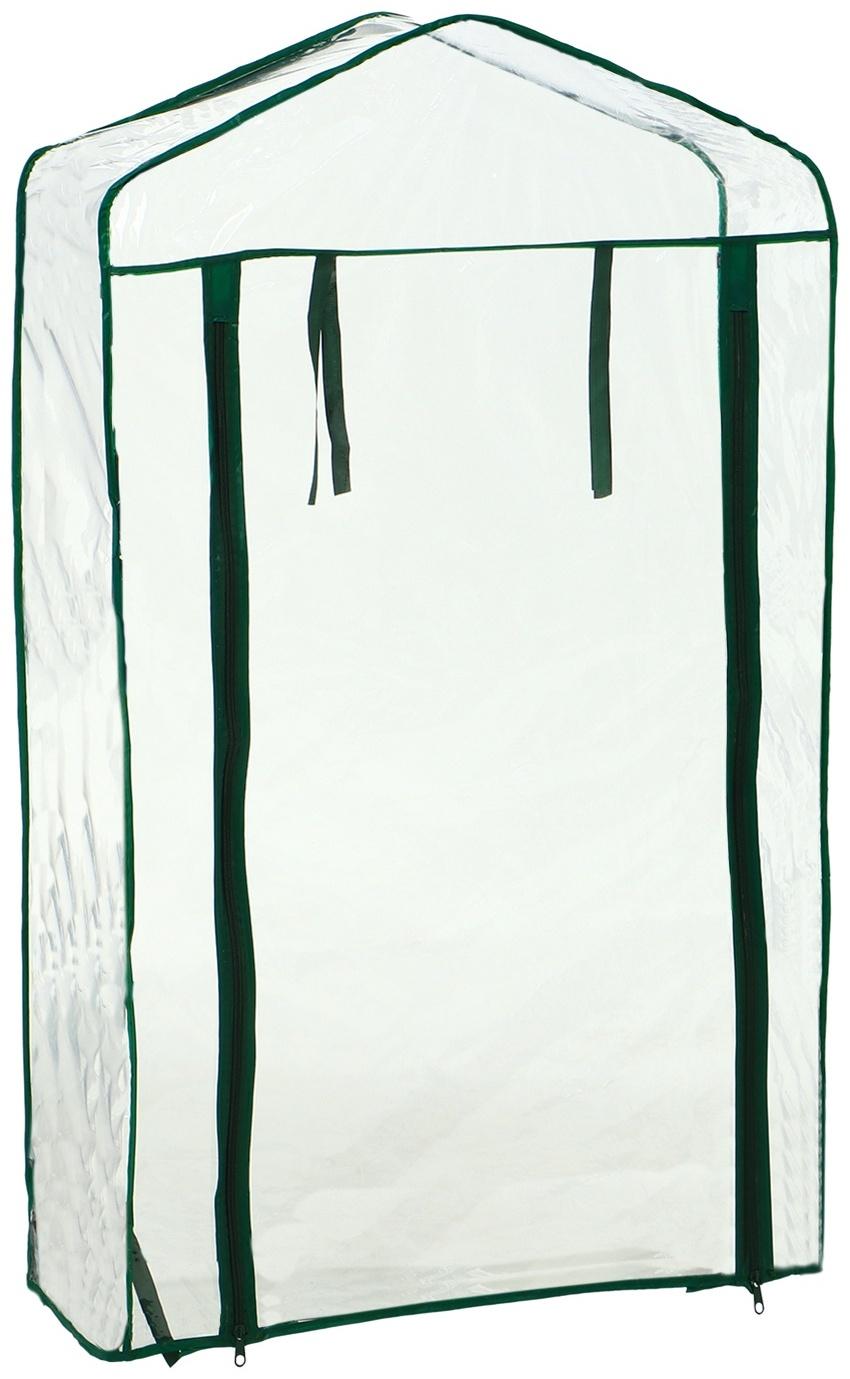 Парник-стеллаж, 3 полки, 110×22×65 см, металлический каркас d=12 мм, чехол плёнка 80 мкм, Greengo