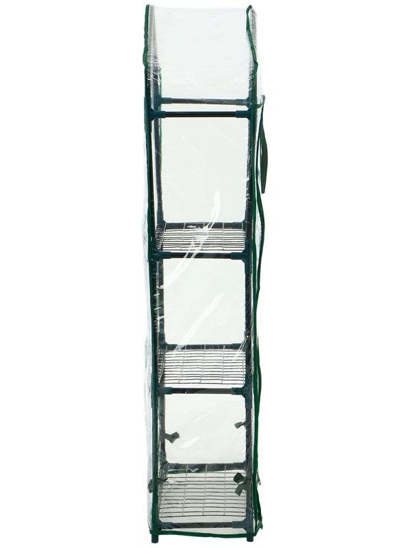 Парник-стеллаж, 3 полки, 110×22×65 см, металлический каркас d=12 мм, чехол плёнка 80 мкм, Greengo