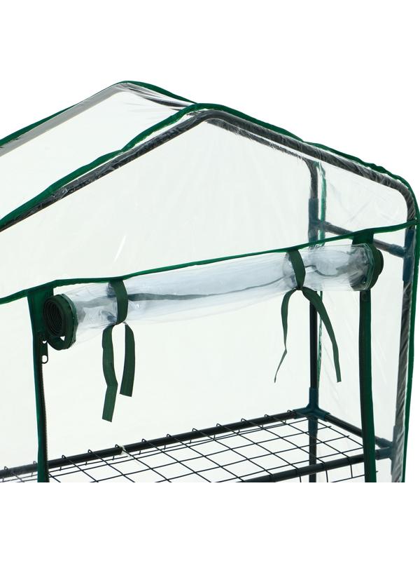 Парник-стеллаж, 3 полки, 110×22×65 см, металлический каркас d=12 мм, чехол плёнка 80 мкм, Greengo