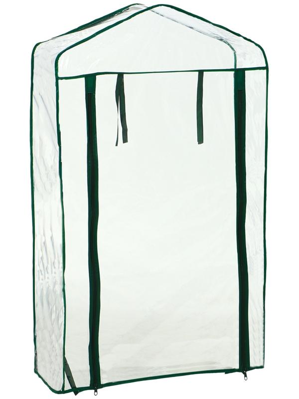 Парник-стеллаж, 3 полки, 110×22×65 см, металлический каркас d=12 мм, чехол плёнка 80 мкм, Greengo