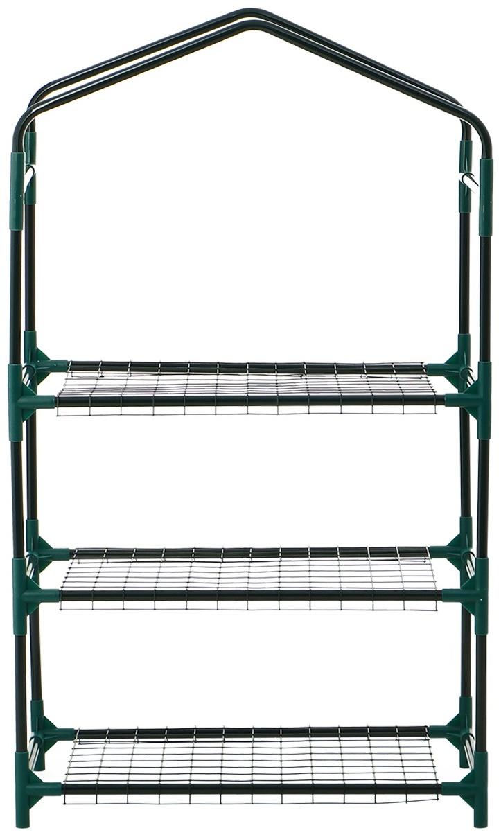 Парник-стеллаж, 3 полки, 110×40×65 см, металлический каркас d=16 мм, чехол плёнка 80 мкм, Greengo