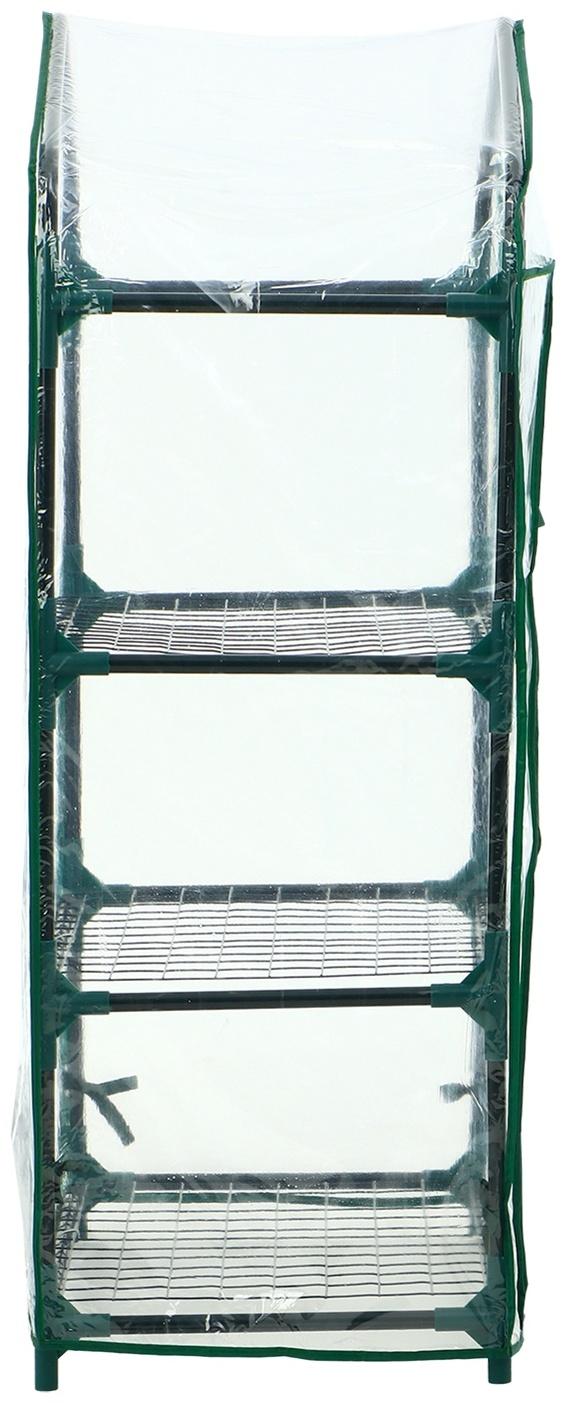 Парник-стеллаж, 3 полки, 110×40×65 см, металлический каркас d=16 мм, чехол плёнка 80 мкм, Greengo