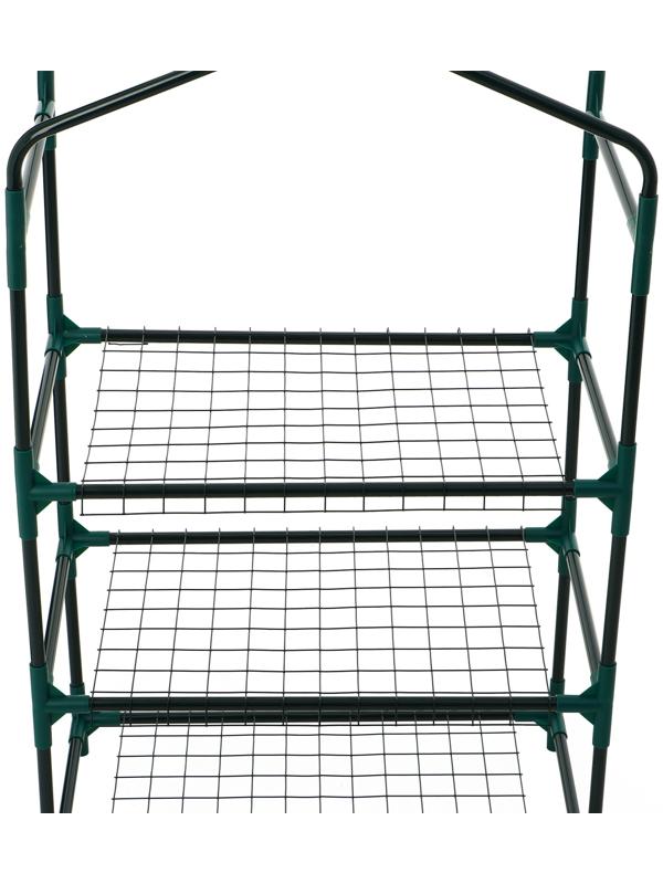 Парник-стеллаж, 3 полки, 110×40×65 см, металлический каркас d=16 мм, чехол плёнка 80 мкм, Greengo