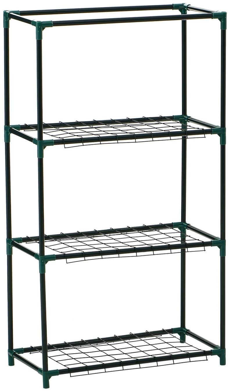 Парник-стеллаж, 3 полки, 80×24×46 см, металлический каркас d=12 мм, чехол плёнка 80 мкм, Greengo
