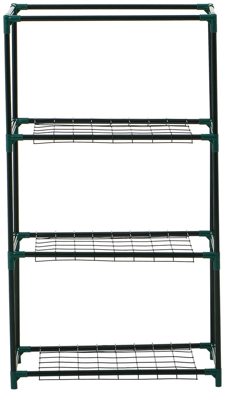 Парник-стеллаж, 3 полки, 80×24×46 см, металлический каркас d=12 мм, чехол плёнка 80 мкм, Greengo