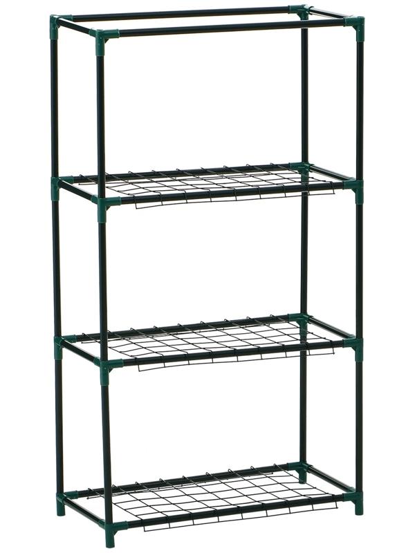 Парник-стеллаж, 3 полки, 80×24×46 см, металлический каркас d=12 мм, чехол плёнка 80 мкм, Greengo