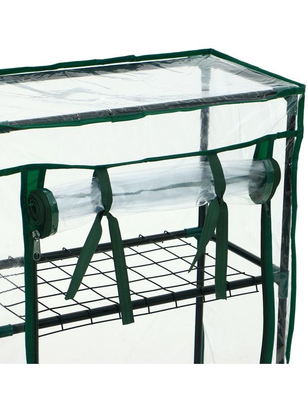 Парник-стеллаж, 3 полки, 80×24×46 см, металлический каркас d=12 мм, чехол плёнка 80 мкм, Greengo