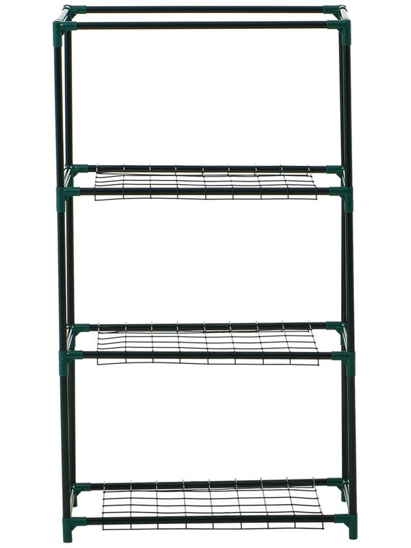 Парник-стеллаж, 3 полки, 80×24×46 см, металлический каркас d=12 мм, чехол плёнка 80 мкм, Greengo
