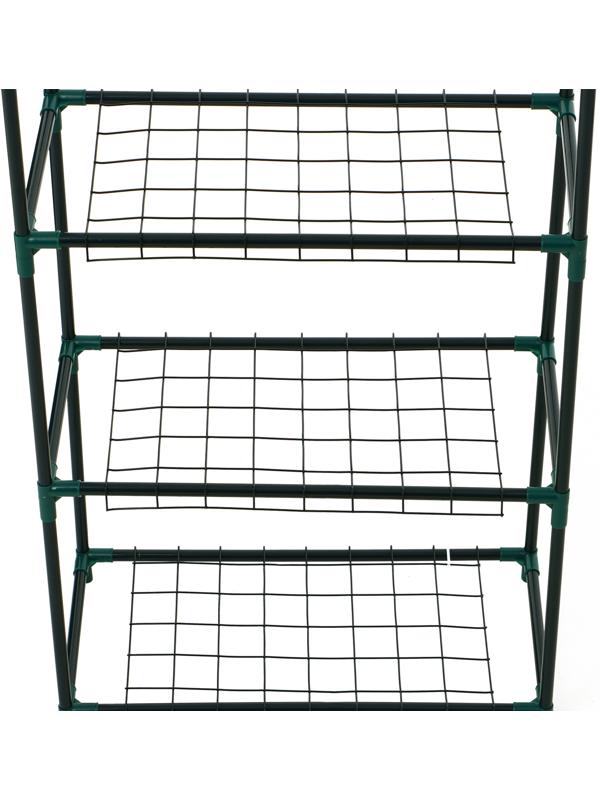 Парник-стеллаж, 3 полки, 80×24×46 см, металлический каркас d=12 мм, чехол плёнка 80 мкм, Greengo