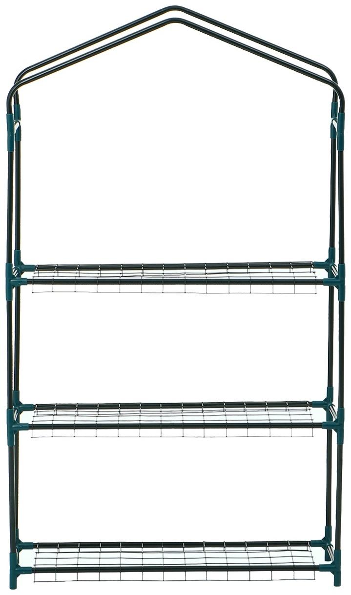 Стеллаж для рассады, 3 полки, 110×22×65 см, металлический каркас d=12 мм, без чехла, Greengo