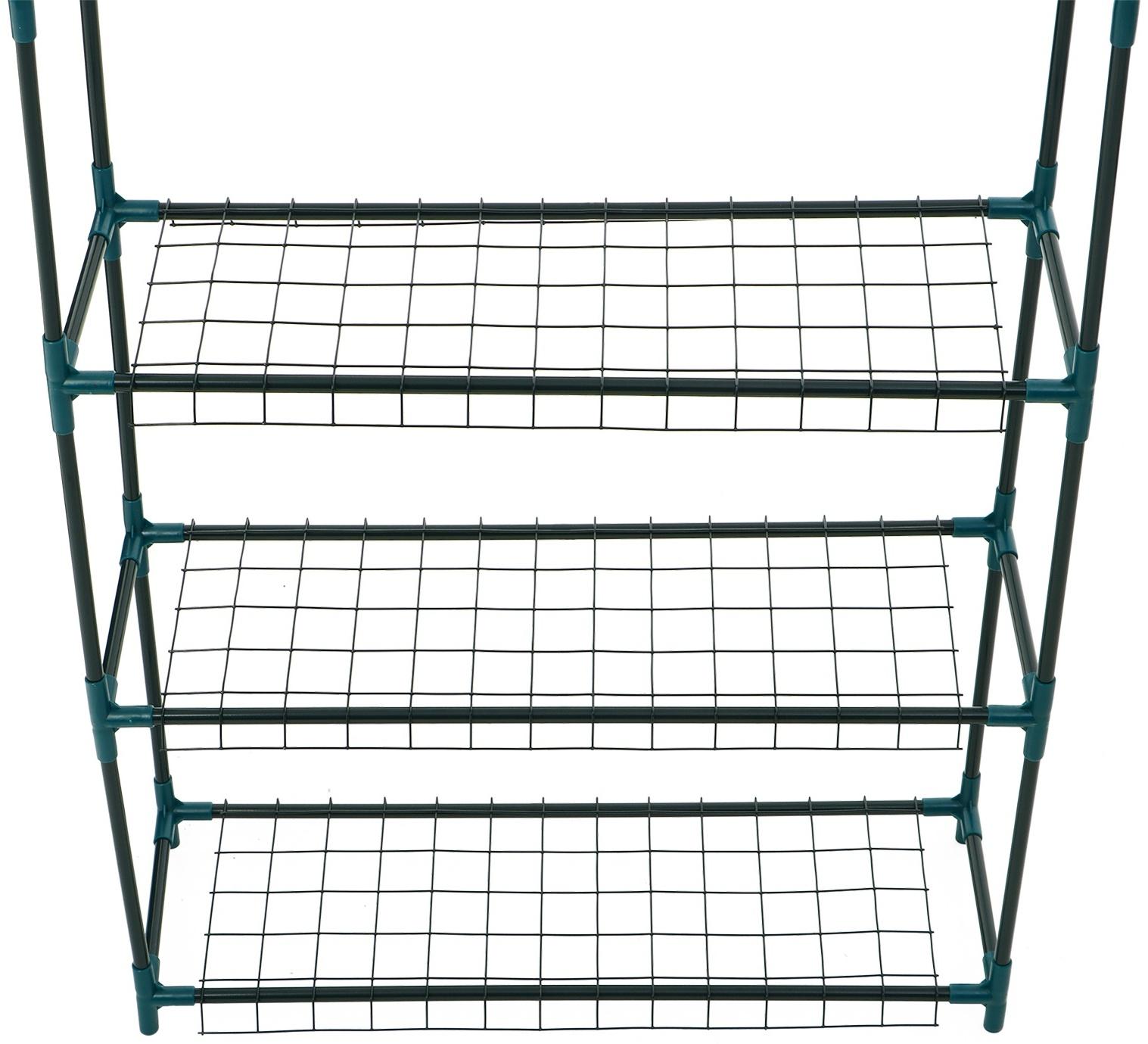 Стеллаж для рассады, 3 полки, 110×22×65 см, металлический каркас d=12 мм, без чехла, Greengo