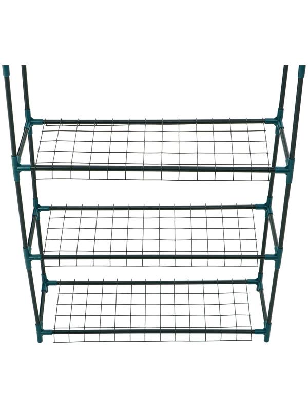 Стеллаж для рассады, 3 полки, 110×22×65 см, металлический каркас d=12 мм, без чехла, Greengo
