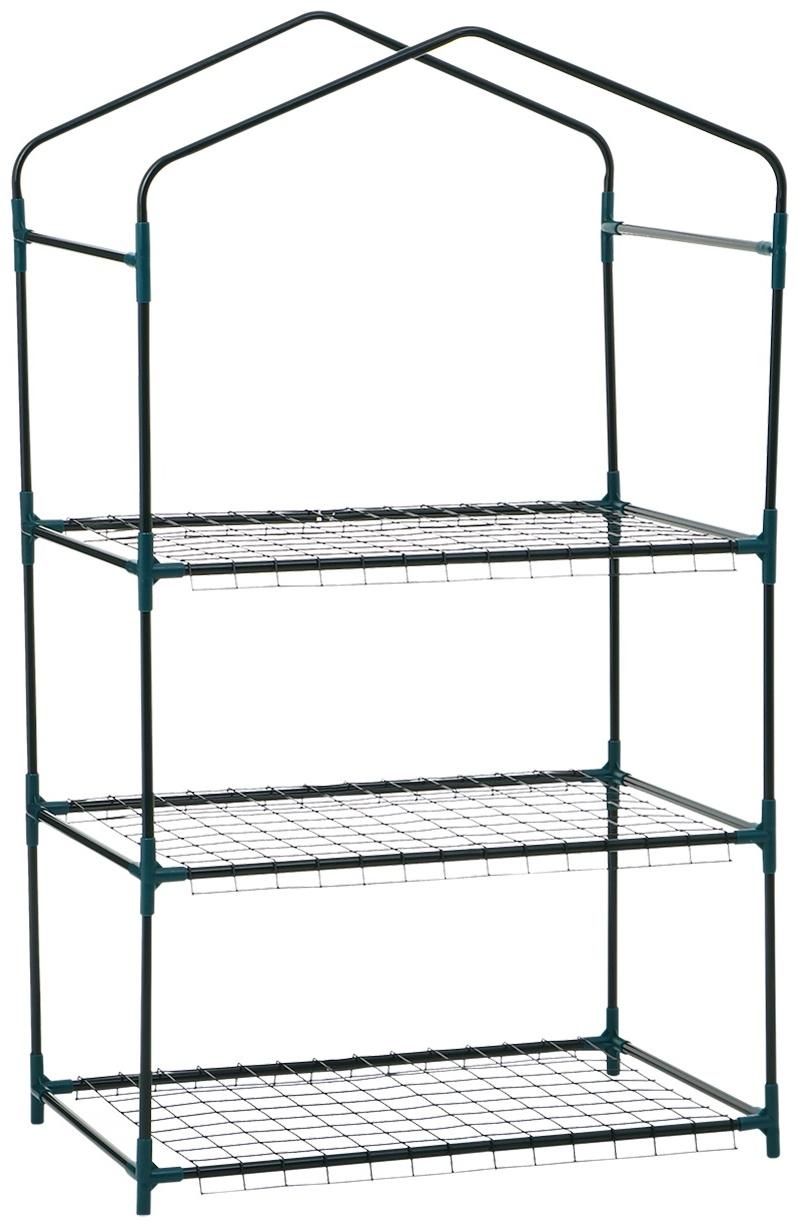 Стеллаж для рассады, 3 полки, 110×40×65 см, металлический каркас d=12 мм, без чехла, Greengo