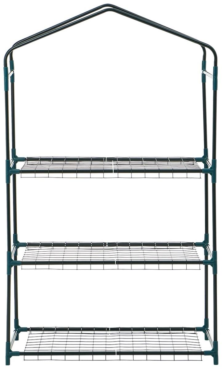 Стеллаж для рассады, 3 полки, 110×40×65 см, металлический каркас d=12 мм, без чехла, Greengo