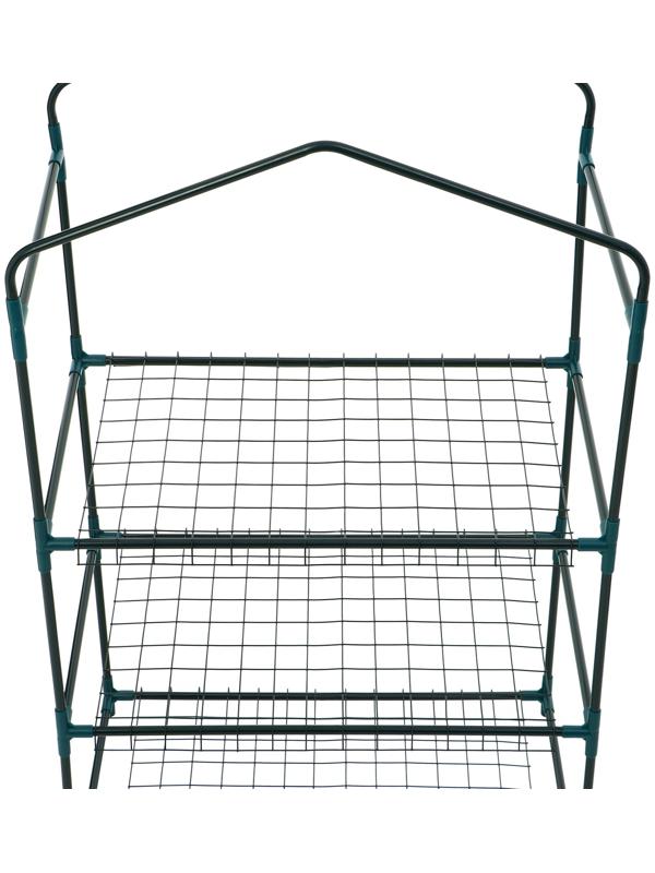 Стеллаж для рассады, 3 полки, 110×40×65 см, металлический каркас d=12 мм, без чехла, Greengo