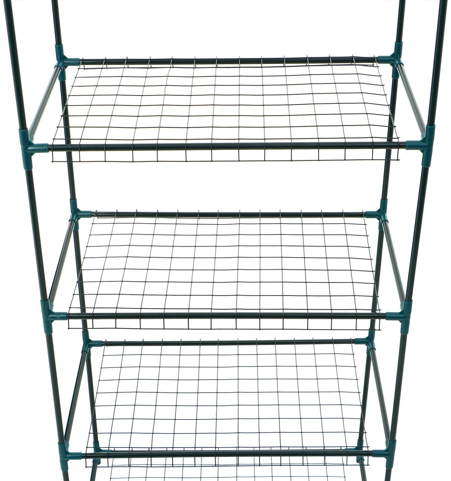 Стеллаж для рассады, 4 полки, 160×40×65 см, металлический каркас d=12 мм, без чехла, Greengo