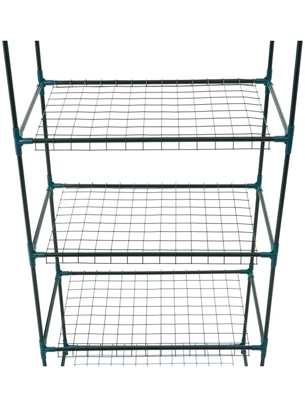 Стеллаж для рассады, 4 полки, 160×40×65 см, металлический каркас d=12 мм, без чехла, Greengo