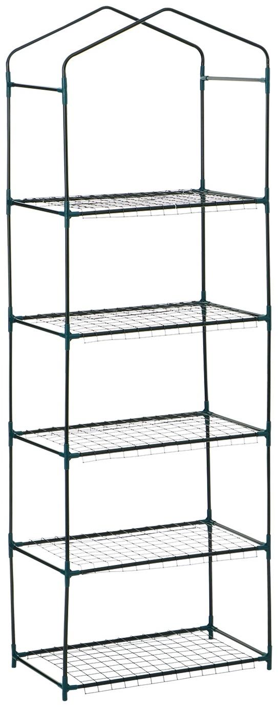 Стеллаж для рассады, 5 полок, 190×40×65 см, металлический каркас d=12 мм, без чехла, Greengo