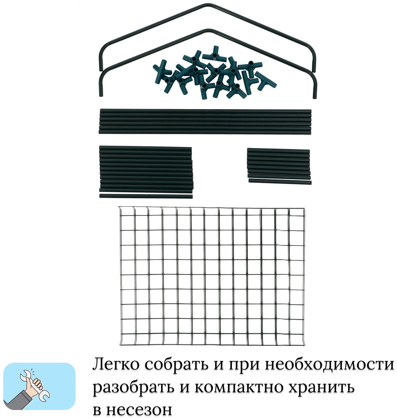 Стеллаж для рассады, 5 полок, 190×40×65 см, металлический каркас d=12 мм, без чехла, Greengo
