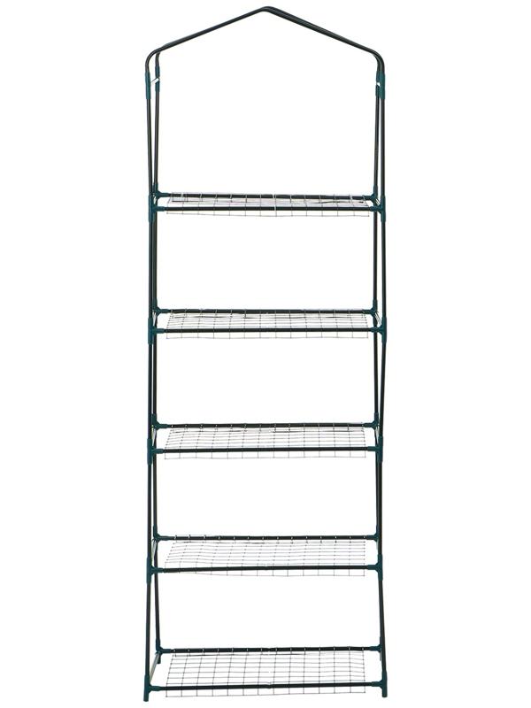 Стеллаж для рассады, 5 полок, 190×40×65 см, металлический каркас d=12 мм, без чехла, Greengo