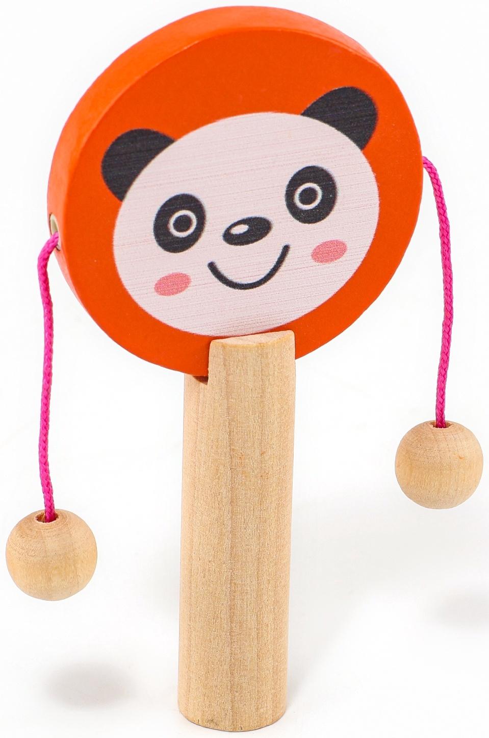 Набор музыкальных инструментов из дерева, 4 предмета «Свистулька, кастаньета, колотушка, погремушка»