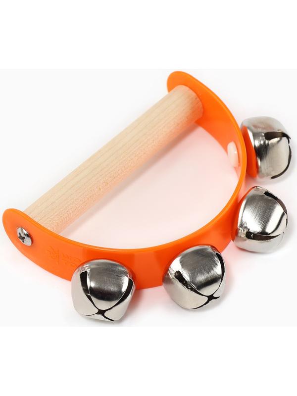 Набор музыкальных инструментов из дерева, 4 предмета «Свистулька, кастаньета, колотушка, погремушка»