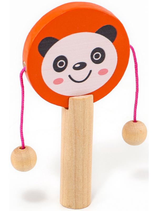 Набор музыкальных инструментов из дерева, 4 предмета «Свистулька, кастаньета, колотушка, погремушка»