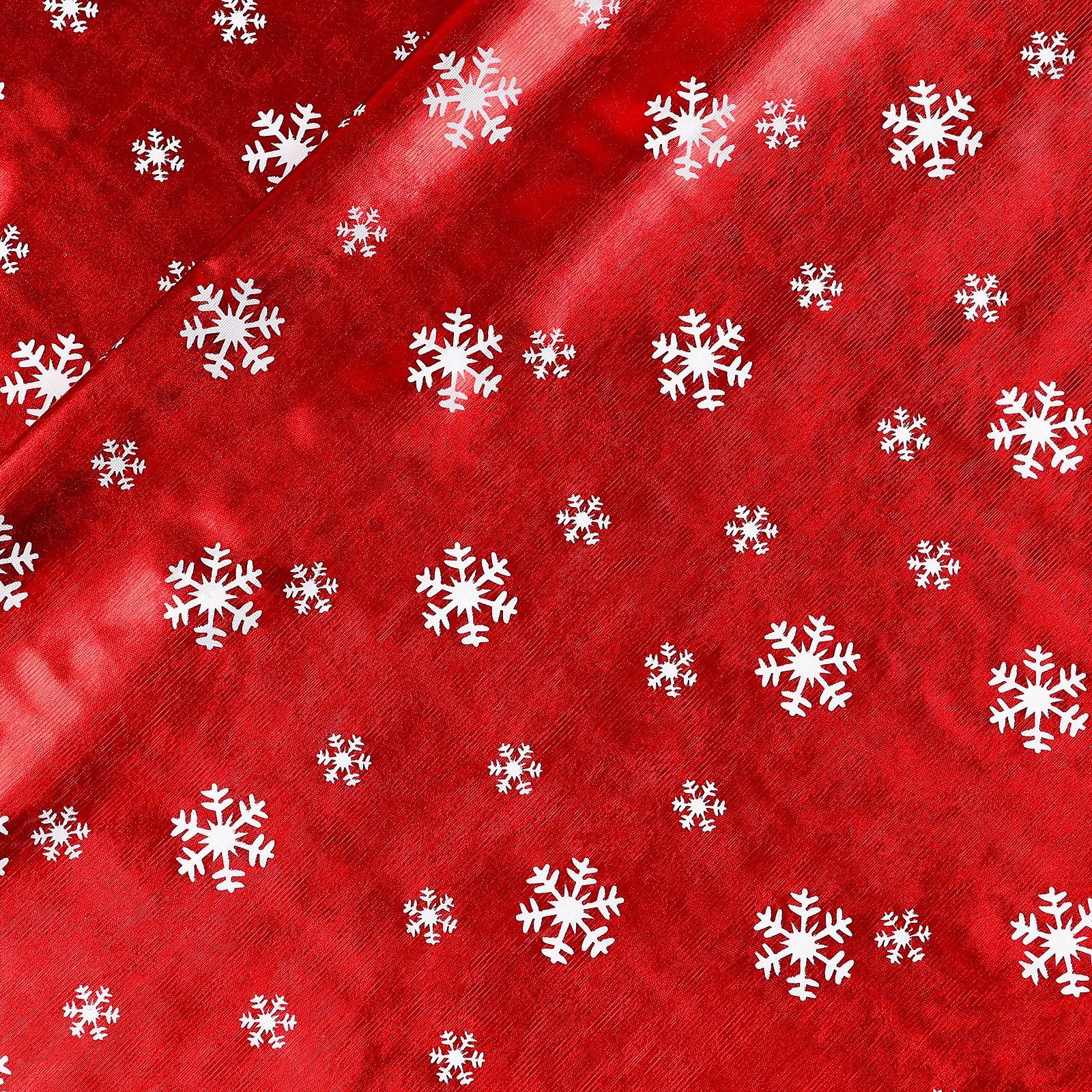 Ткань для рукоделия, «Белые снежинки», красный, лоскут 100 × 150 см