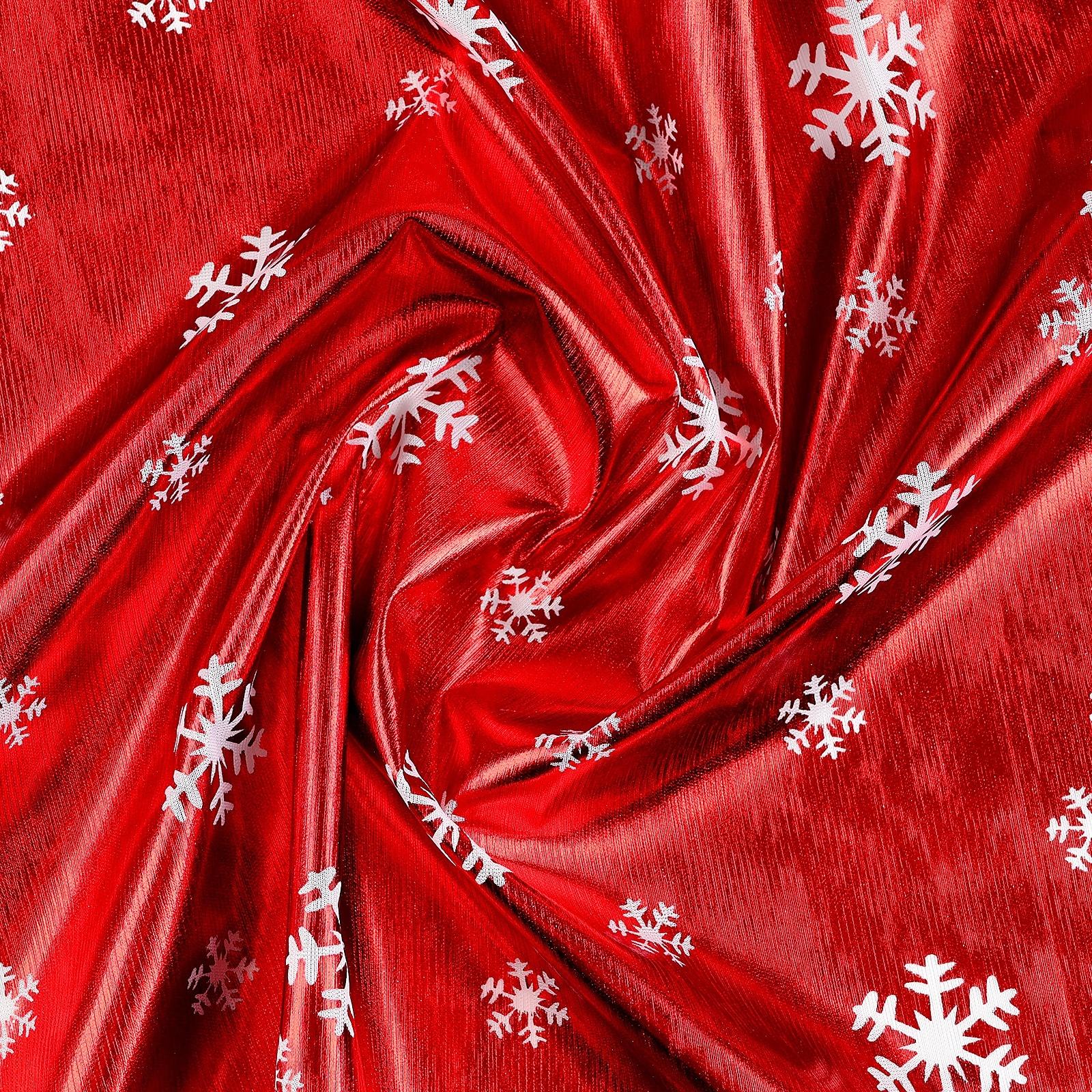 Ткань для рукоделия, «Белые снежинки», красный, лоскут 100 × 150 см